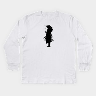 Samurai silouhette Kids Long Sleeve T-Shirt